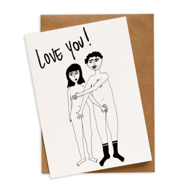 helen b wenskaart love you naked couple