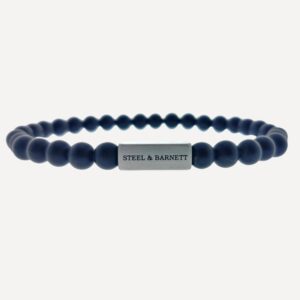 steel & barnett Stones Bracelet Natural Ned - Matt Black