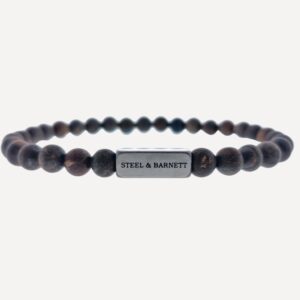 steel & barnett Stones Bracelet Natural Ned - Matt Bronzite